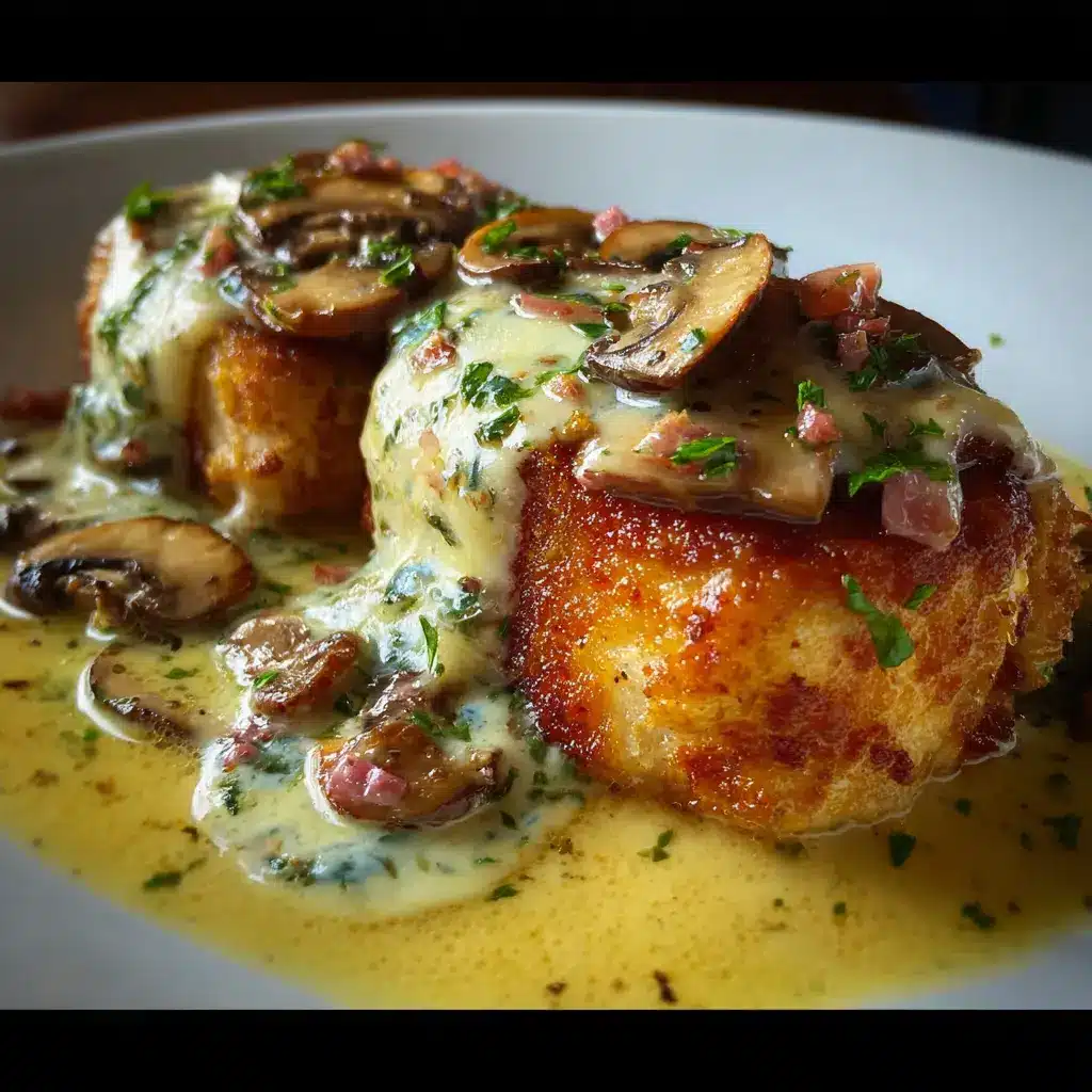 Pechugas cordón bleu con salsa de champiñones