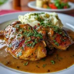 Pollo con Gravy Casero y Puré