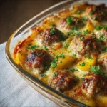 Albóndigas al Horno con Queso y Patatas