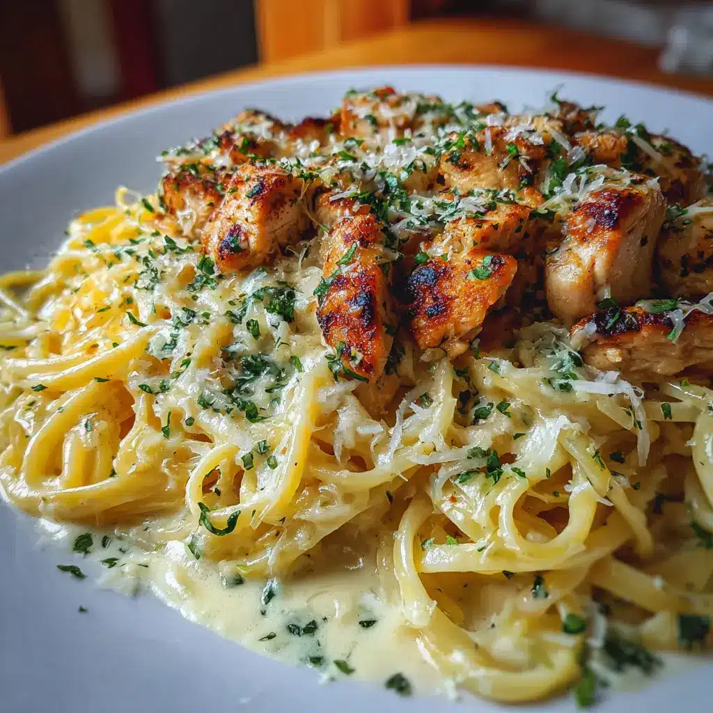 Espaguetis Cremosos de Pollo con Mozzarella, Ajo y Parmesano