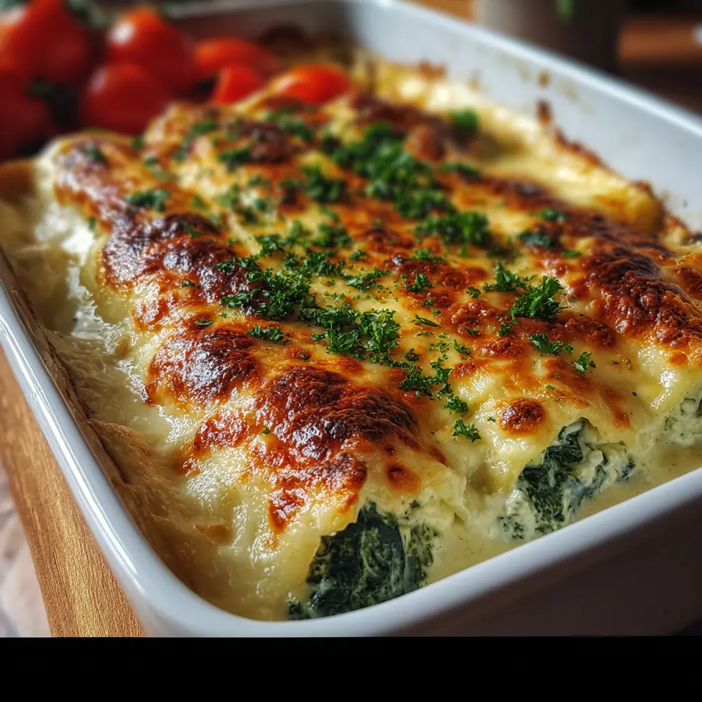 Canelones de Queso y Espinacas