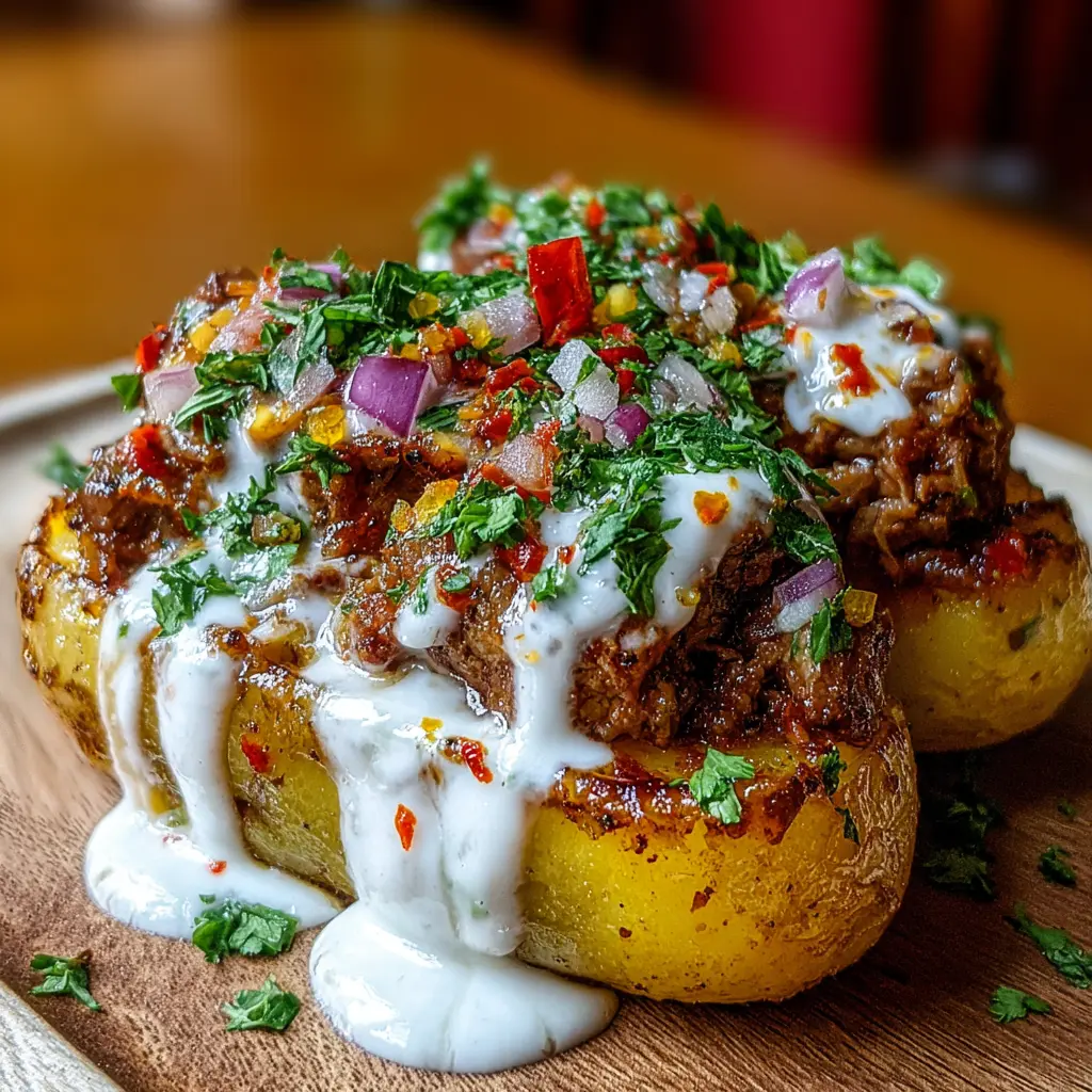 Papas con Carne de Res y Crema