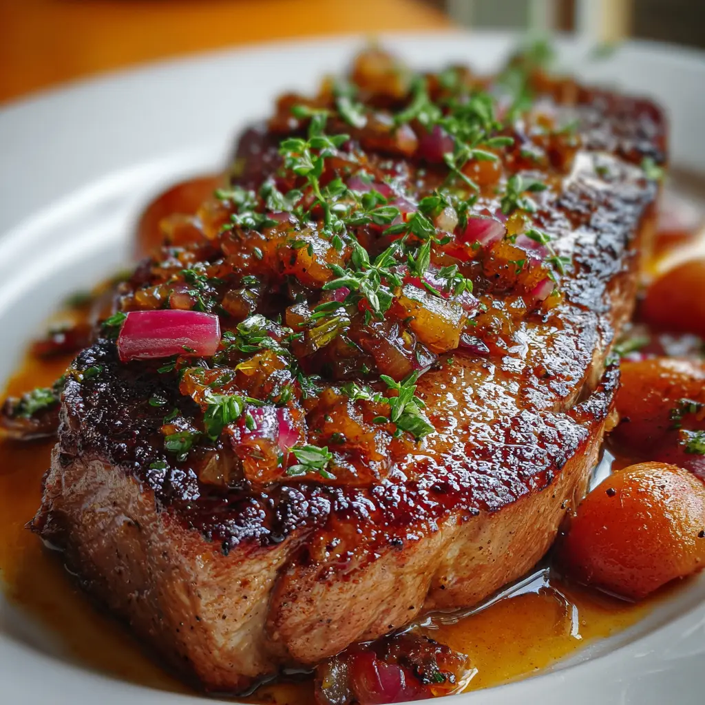 Lomo de Res con Salsa de Cebollitas Caramelizadas