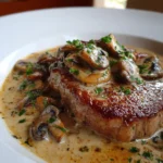 Escalopas de Ternera con Champiñones y Salsa de Crema.