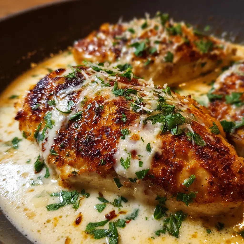 Pollo Cremoso al Ajo y Parmesano
