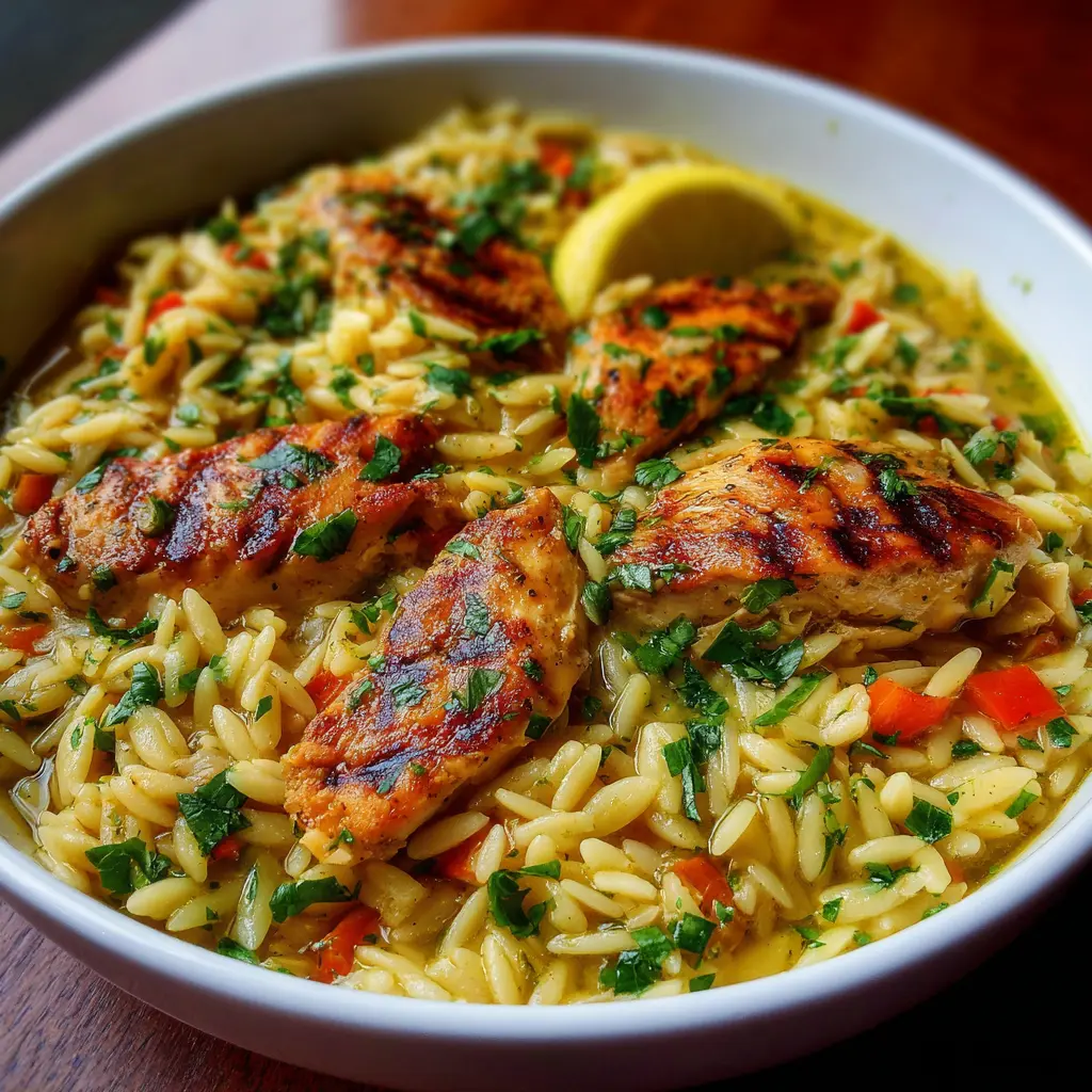Orzo de Pollo al Limón Fácil