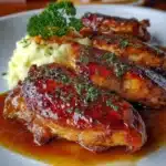 Pechugas de Pollo Glaseadas con Puré de Papa