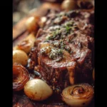 Lomo de Res a las Finas Hierbas con Cebollas Glaseadas
