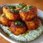 Croquetas Crujientes de Atún con Salsa Cremosa de Hierbas