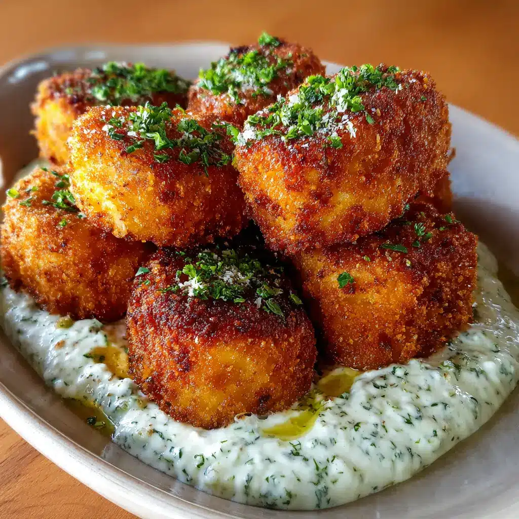 Croquetas Crujientes de Atún con Salsa Cremosa de Hierbas