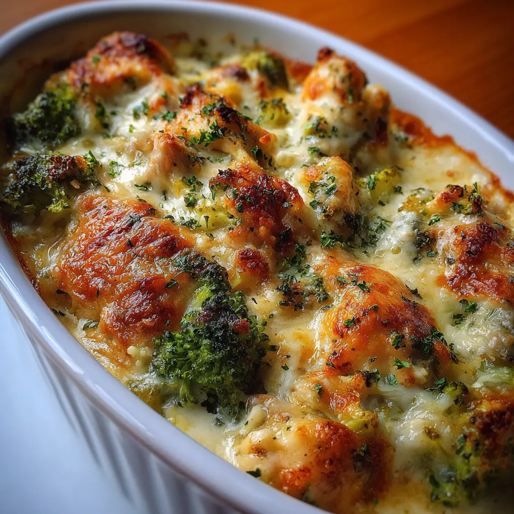 Gratinado cremoso de pollo y brócoli en la Airfryer