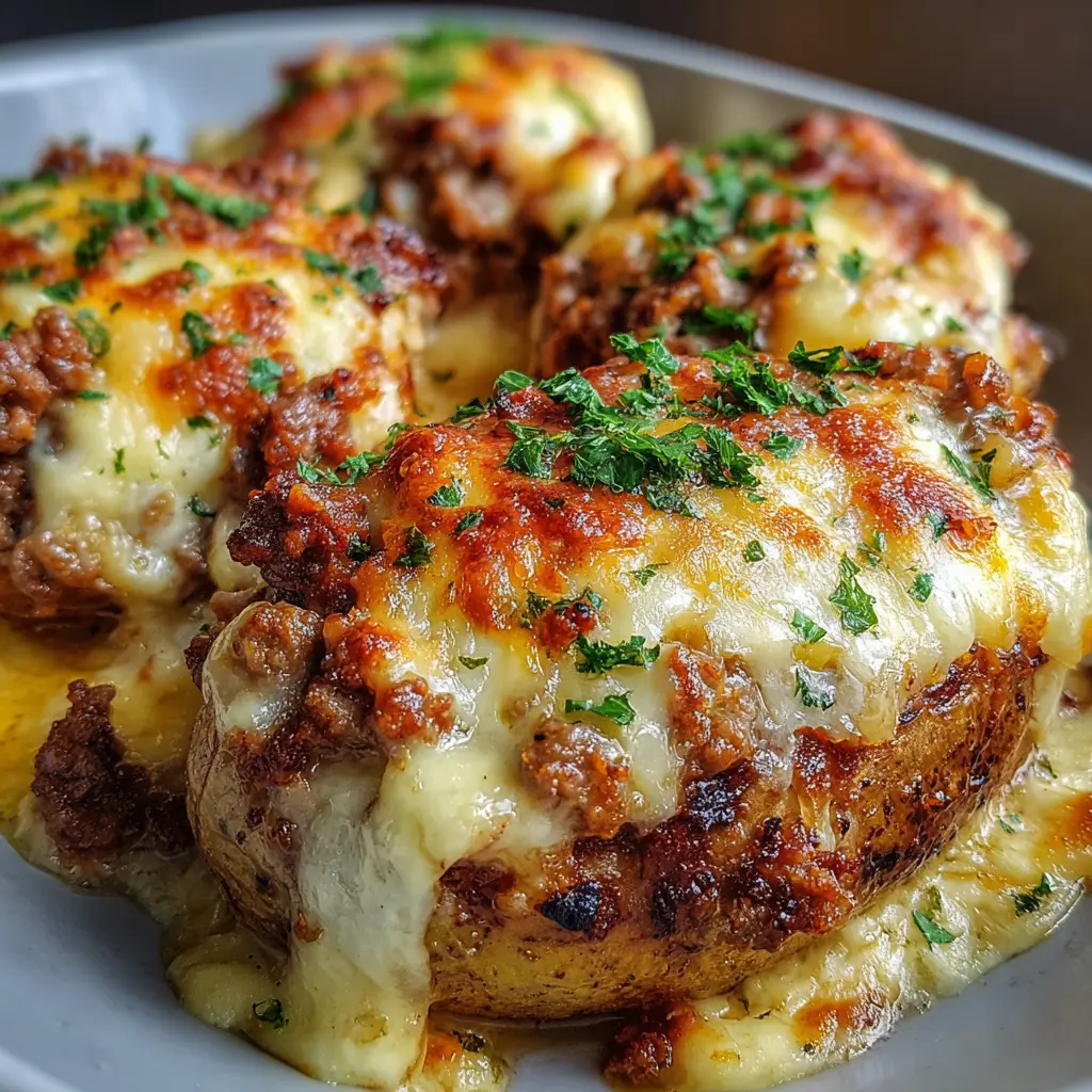 Papas Rellenas Gratinadas con Carne y Queso