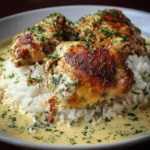 Pollo Cremosos con Arroz Blanco