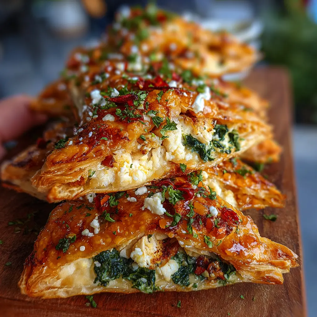 Triangulitos de Pollo, Espinaca y Queso