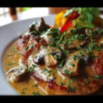 Escalopas de Ternera con Champiñones y Salsa de Crema.