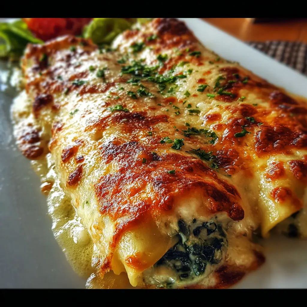 Canelones de Lasaña con Espinaca y Queso