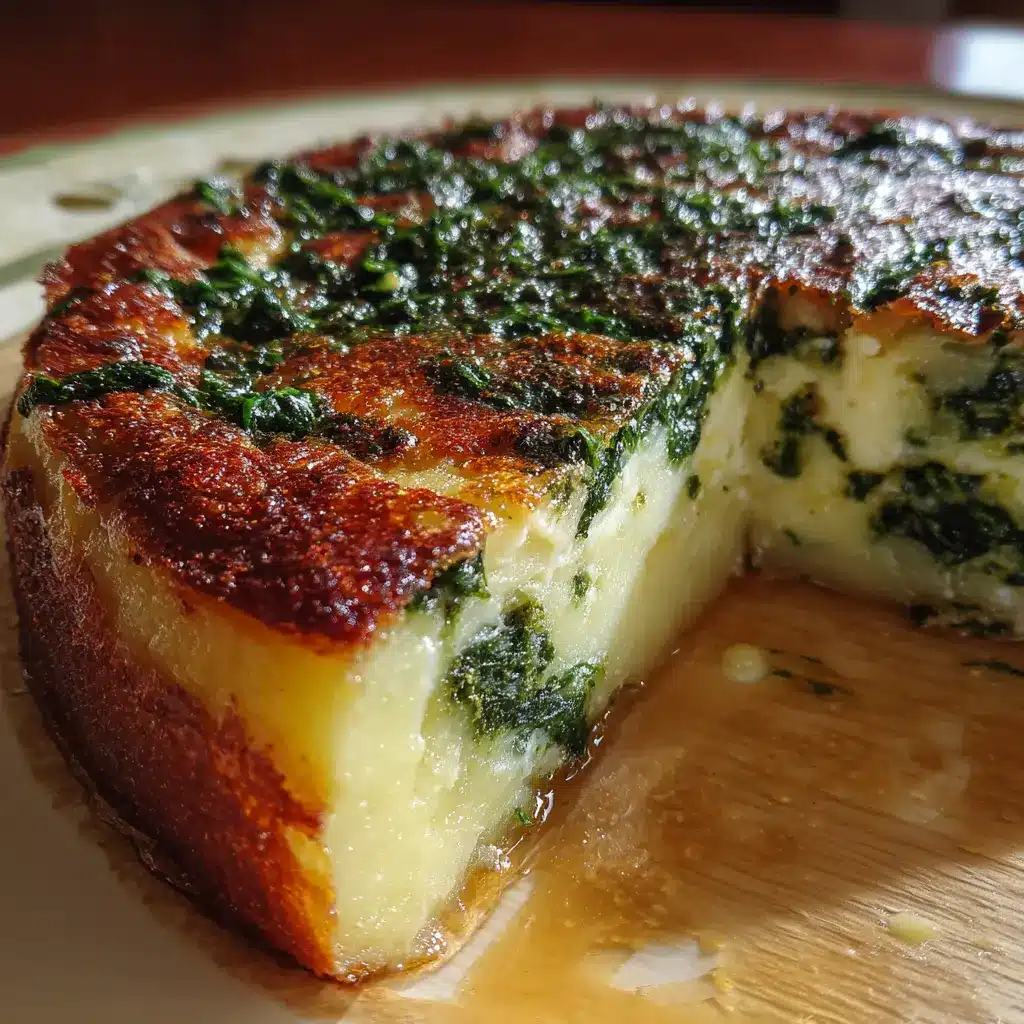 TARTA DE ESPINACA Y QUESO CON MASA DE PAPA