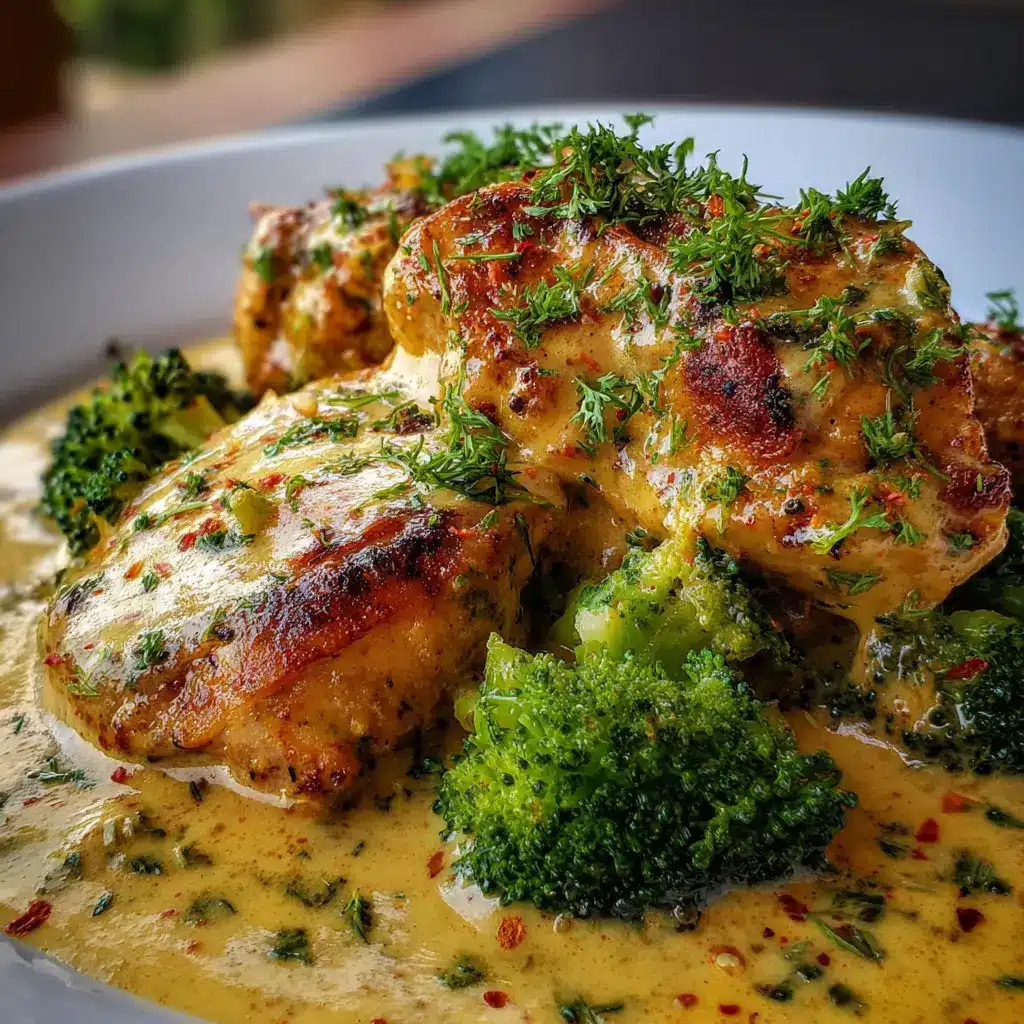Pollo con Brócoli en Salsa Cremosa de Queso
