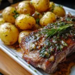 Pierna de Cordero con Ajo y Hierbas con Patatas