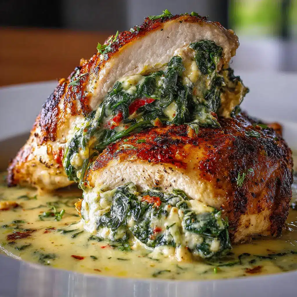 Pechuga de pollo rellena con espinaca y queso