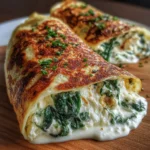 Wrap de queso ricotta, espinacas y ajo