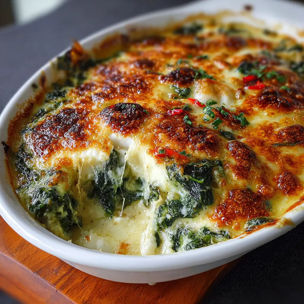 Espinacas Gratinadas con Huevo