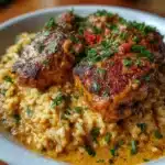 Pollo cremoso especiado con arroz