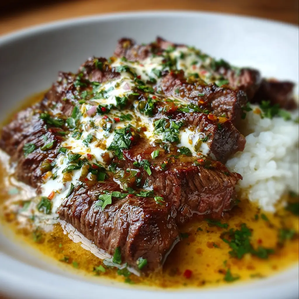 Bistec con salsa de mostaza y crema