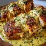 Pollo César al Horno con Salsa Cremosa de Mostaza Dijon y Parmesano