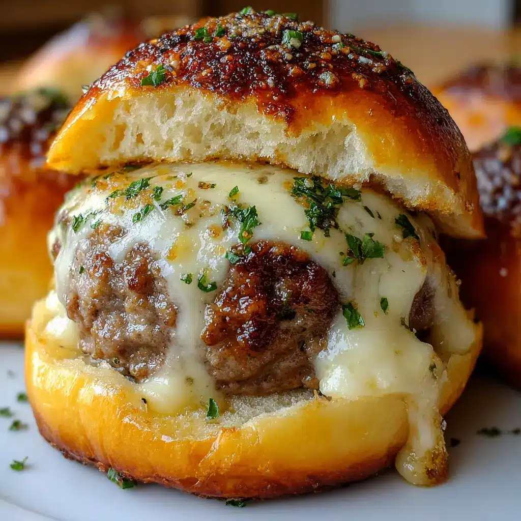 Bombas de hamburguesa con queso, ajo y parmesano