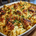 Pasta al horno con pollo, ajo y parmesano 🧄🧀✨