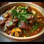 Estofado de Res con Champiñones en Olla de Cocción Lenta