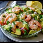 Ensalada cremosa de camarones y aguacate