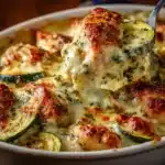 Gratinado de Calabacín con Pollo y Queso