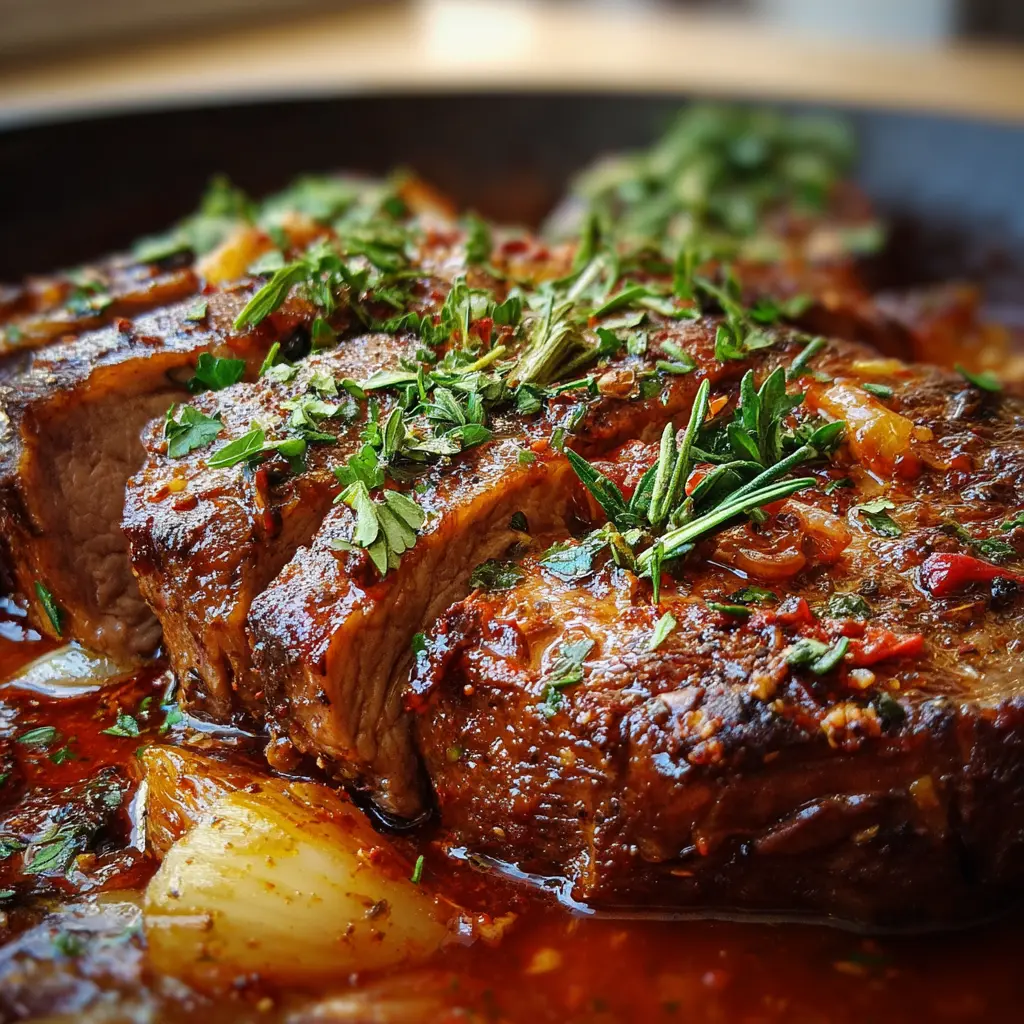 Lomo de res en salsa al horno