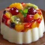 Gelatina de Queso Crema con Frutas