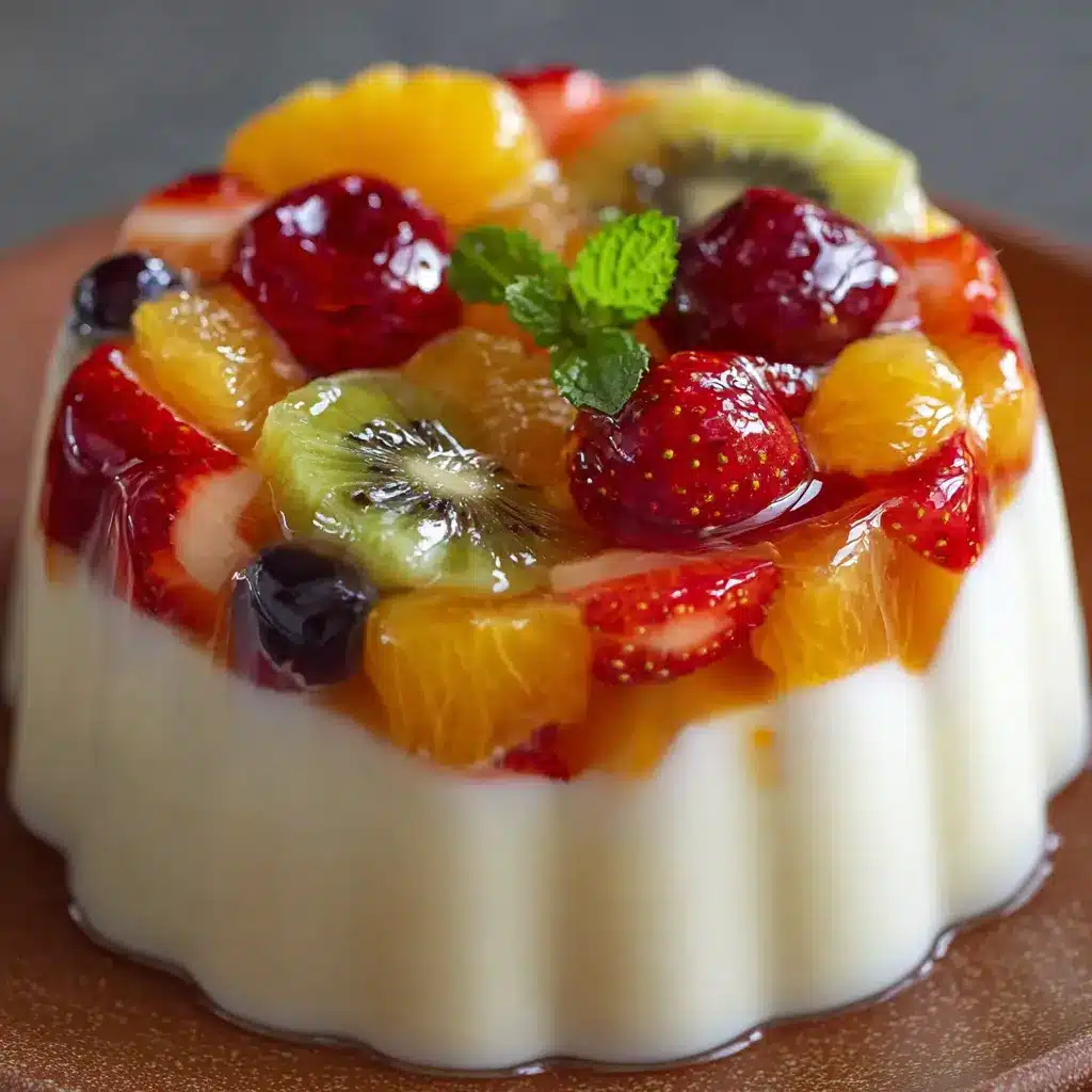 Gelatina de Queso Crema con Frutas