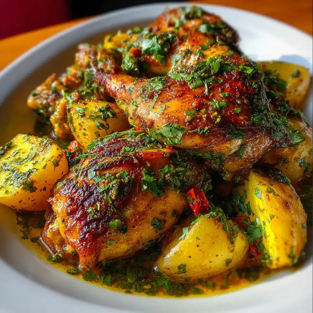 Pollo Jugoso con Patatas y Cilantro