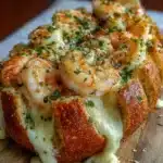 Pan relleno de camarones con queso