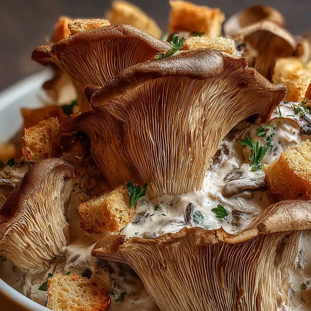 Vasito cremoso de champiñones y crutones