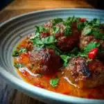 ALBÓNDIGAS PICANTES TAILANDESAS CON SALSA DE MANÍ