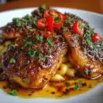 Pollo dulce y picante con miel pimiento