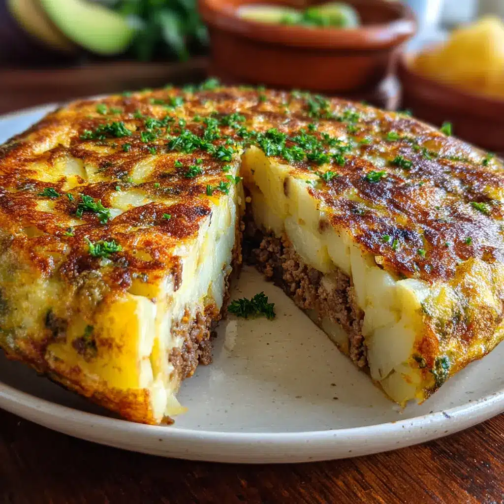 Tortilla de papas y carne picada