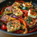 Halloumi asado con verduras
