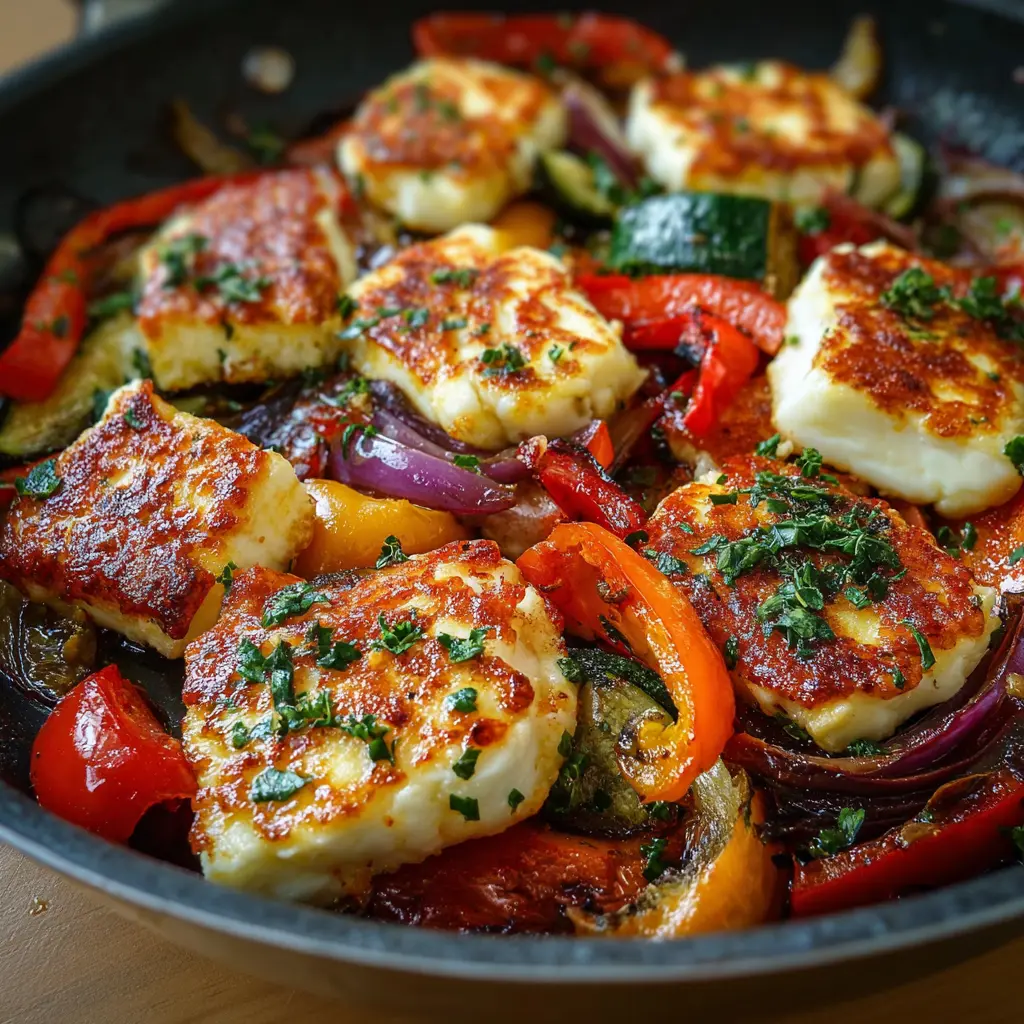Halloumi asado con verduras