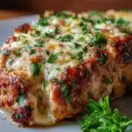 Pastel de carne de pollo, ajo y parmesano 🧄🍗🧀