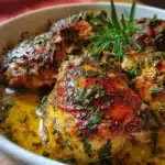 Pollo al horno con mostaza y romero