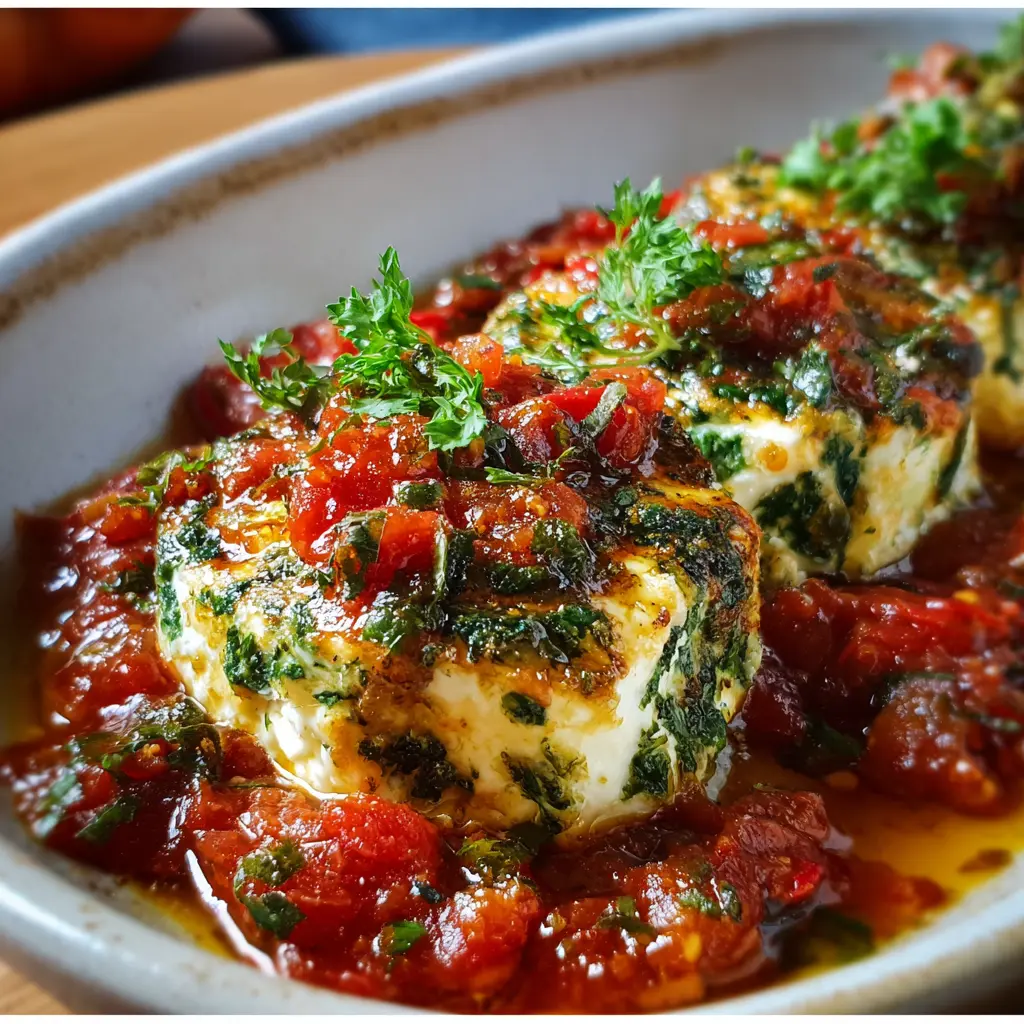 Malfattis de Espinaca y Ricota con Salsa de Tomate