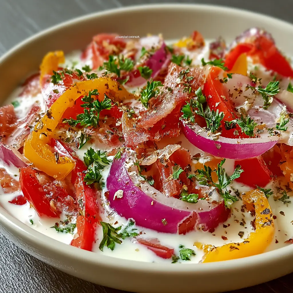 Vinagreta cremosa de cebolla roja y pimiento morrón 🥗