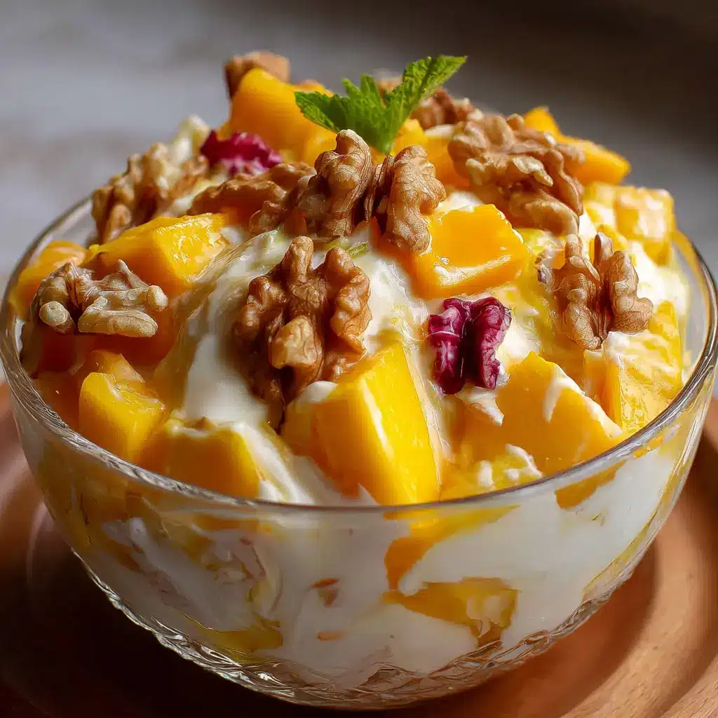 Ensalada Cremosa de Mango, Nueces, Pasas y Zanahoria